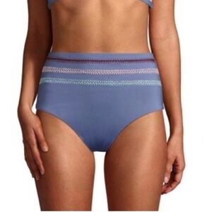 Dolce Vita swim high waisted blue embroidered high waist bikini bottom only M